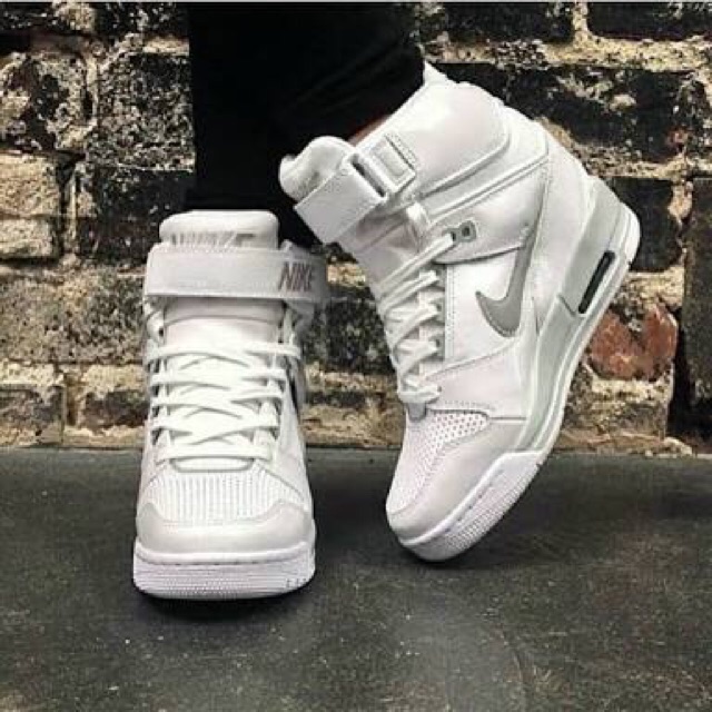 Nike WMNS Air Revolution Sky Hi White Silver Sneakers Wanita Sepatu Olahraga PREMIUM