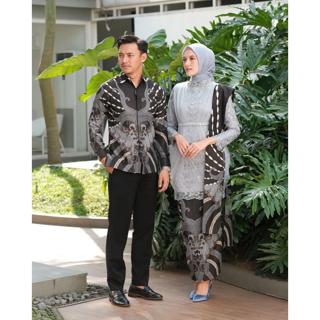 (ORI) MADINA SERIES COUPLE ( Tiffany grey ) - Set Couple Madina - Kebaya Couple Modern Kebaya Wisuda