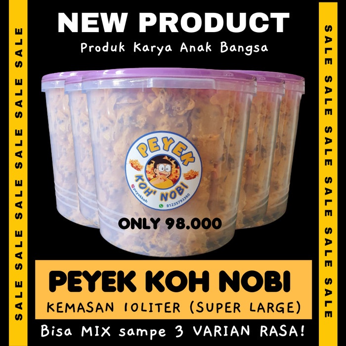 

DISKON PEYEK KOH NOBI UKURAN 10 LITER (SUPER LARGE) BISA MIX 3 RASA AR016