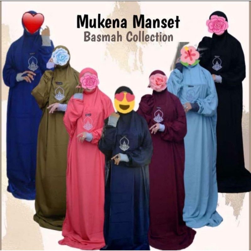 100% ORI Mukenah Basmah Collection/mukenah tangan manset