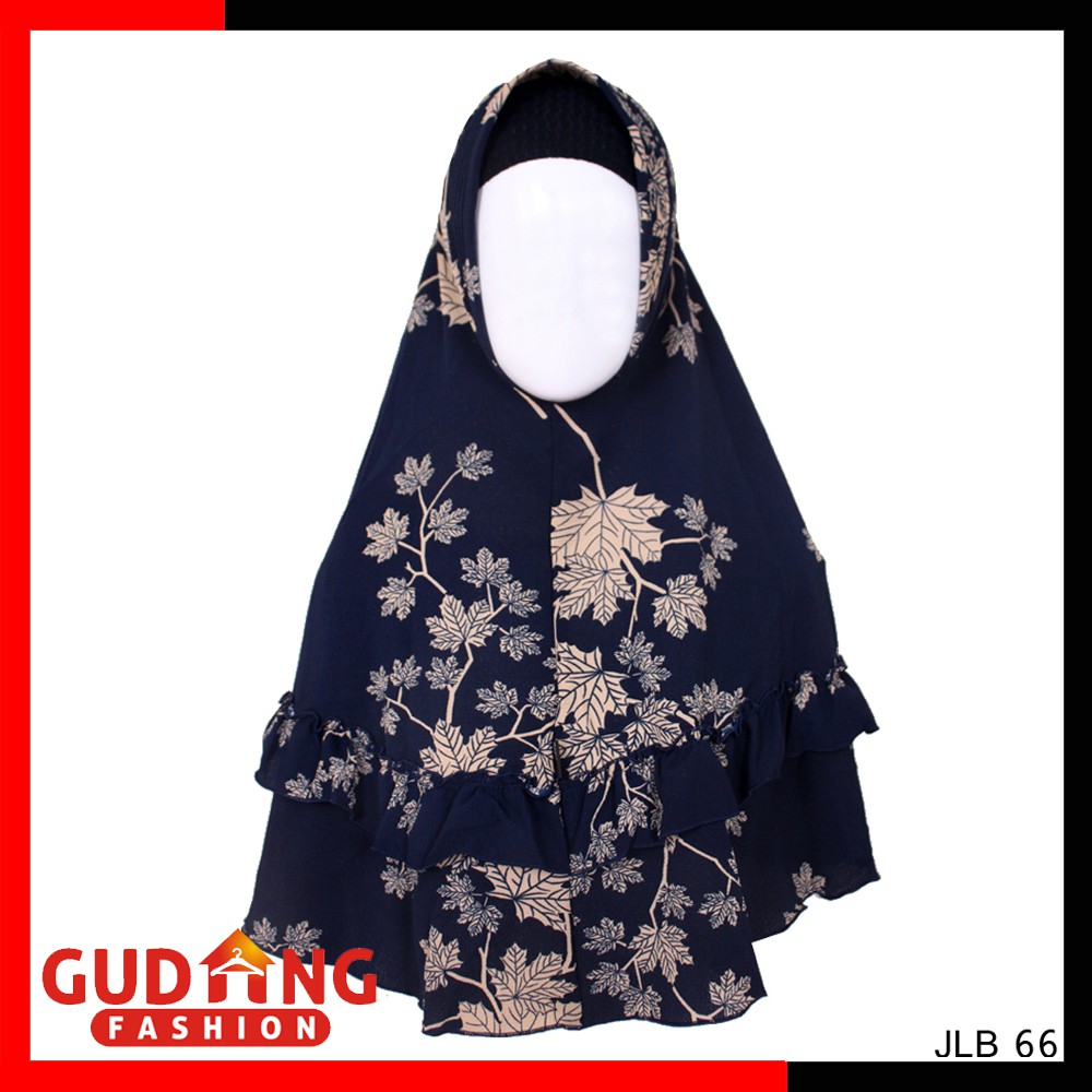 Kerudung Rempel Jumbo Motif Bunga - JLB 66