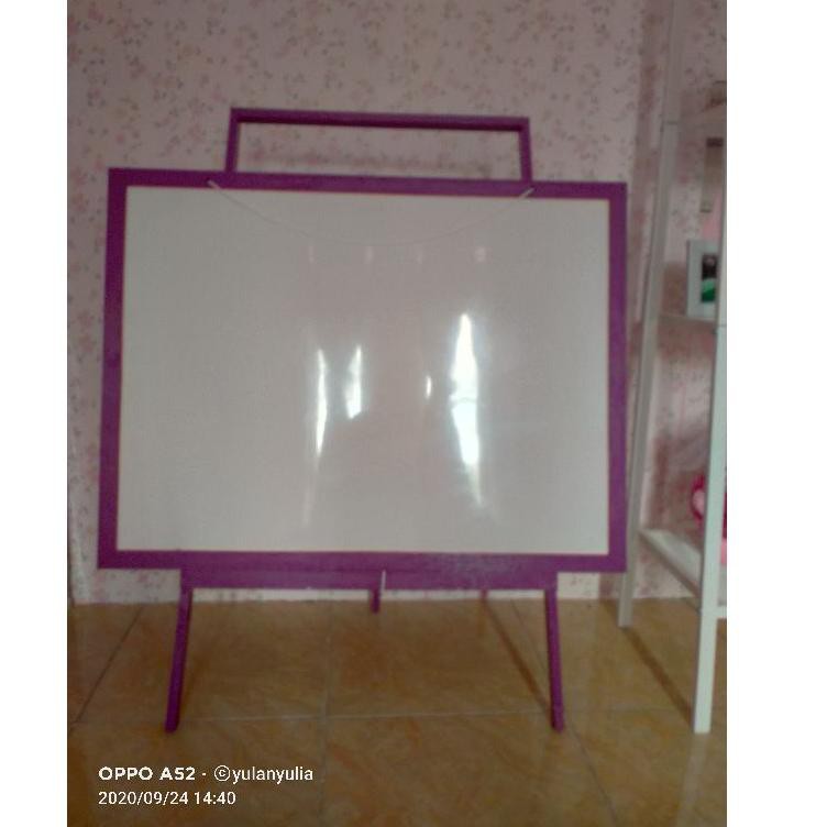 

☊Terkini BCT Papan Tulis 60x80 / white board ukuran besar+ standing gratis spidol+ penghapus 33 ☊Sup