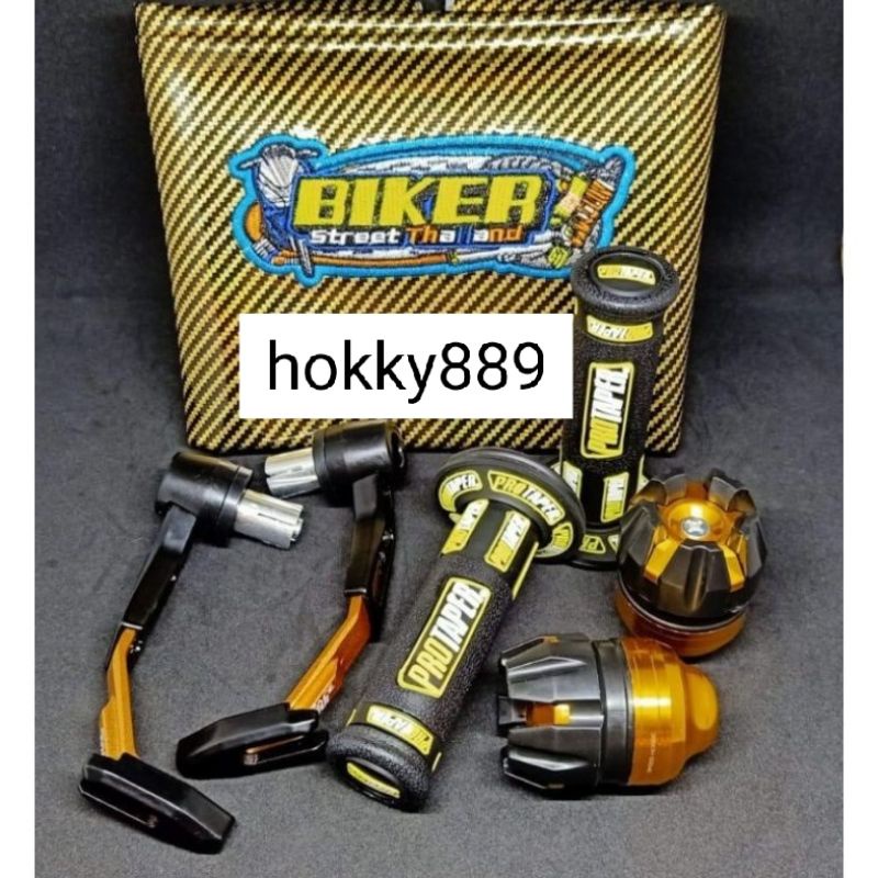 Paketan kulit jok karbon + proguard robot + jalu as roda + handgrip Protaper new universal