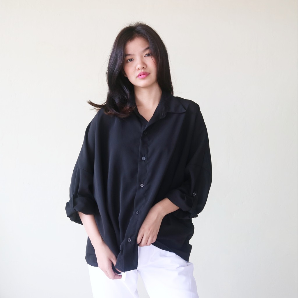 Ixora Wren Oversized Shirt - Kemeja Wanita Oversized Polos