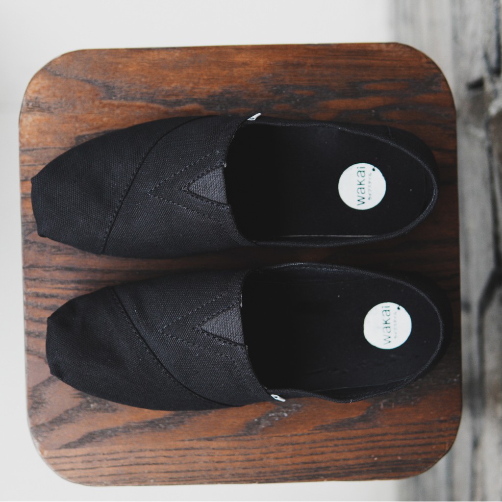 COD GAN!! sepatu pria casual slip on wakai hitam formal kerja santau termurah