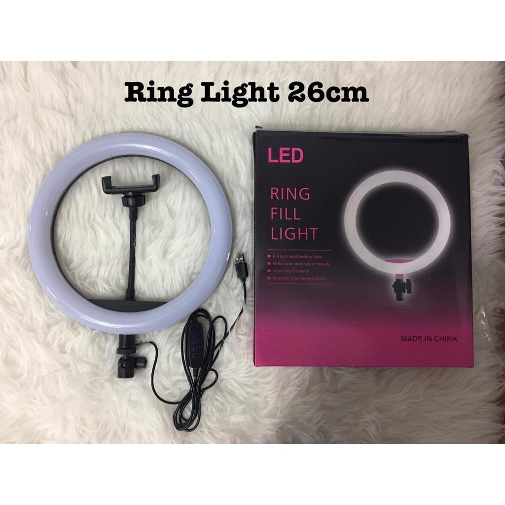 Ringlight Ring Light 26cm Lampu Tiktok tripod 2.1M+ Holder hp [Qtop.id]