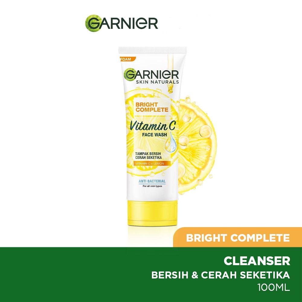 ✨STAR✨ Garnier Bright Complete Vitamin C/Brightening Face Wash 100Ml (RANDOM) / sabun wajah / sabun garnier / mencerahkan(kemasan random)