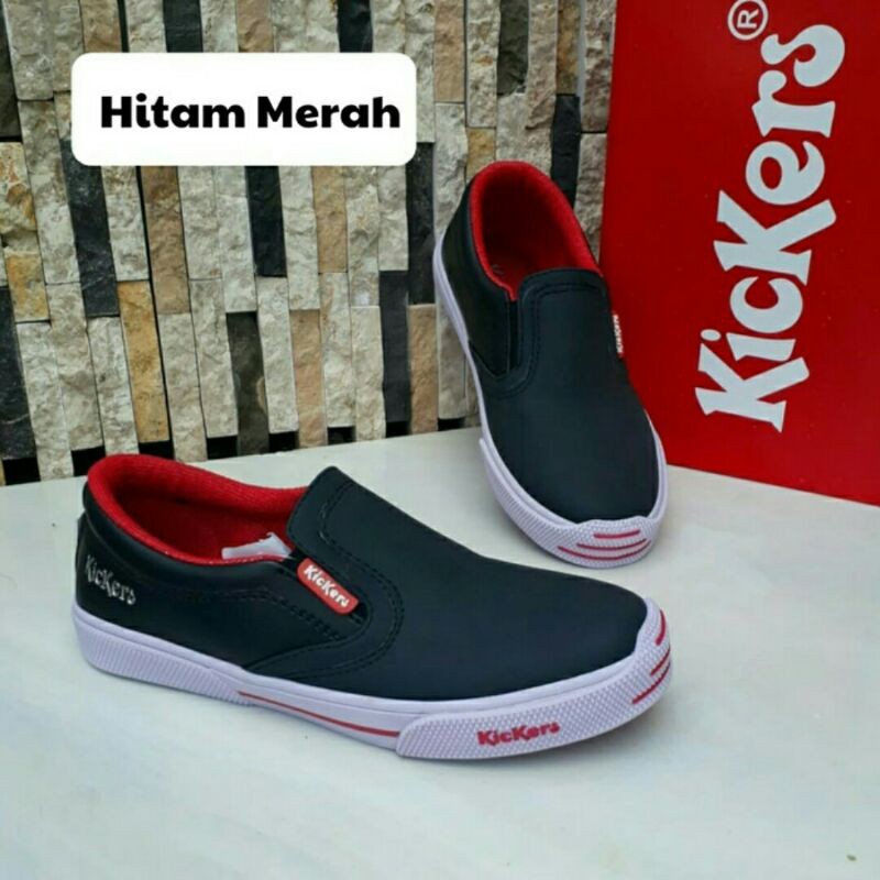 Sepatu Kickers Mx One Slip On Slop Casual Santai Pria Tanpa Tali