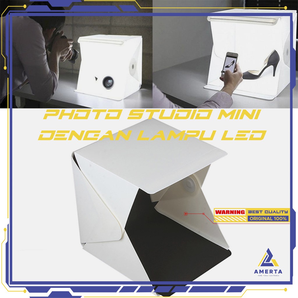 Photo Studio Mini Magnetic dengan Lampu LED Size Small