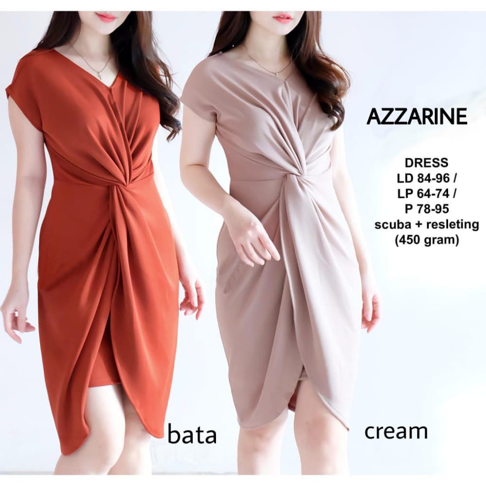 DRESS AZARINE/DRESS WANITA BAHAN SCUBA