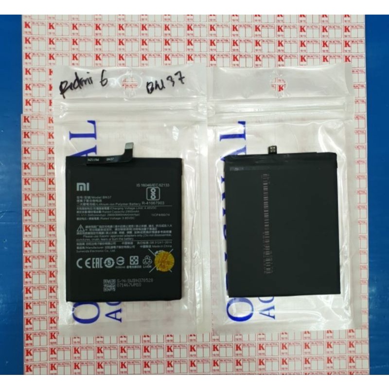 BATERAI BATRE BATTERY BATERE XIAOMI REDMI 6 6A BN37 ORIGINAL
