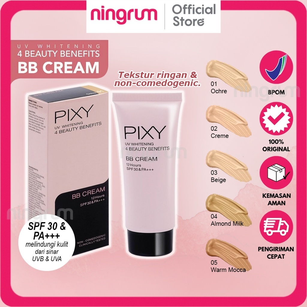 Ningrum - Pixy UV Whitening 4 Beauty Benefits BB Cream 30ml Kosmetik Kecantikan Wajah | Foundation Spf 30 &amp; PA +++ | Alas Bedak - 8004