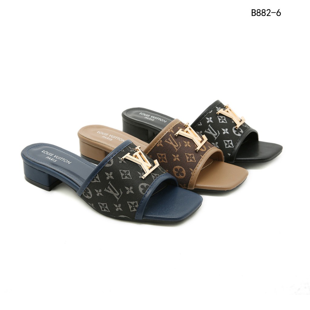 Canvas Slide Mule Sandals  #B882-6