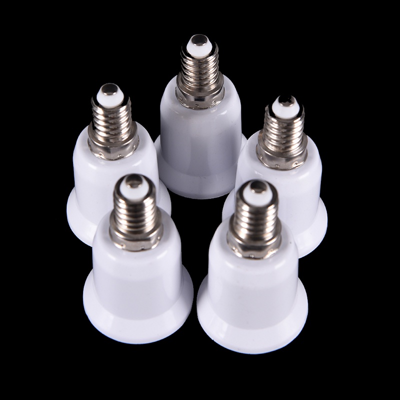 {LUCKID}5pcs E14 to E27 Base Screw Light Lamp Bulb Holder Adapter Socket Converter