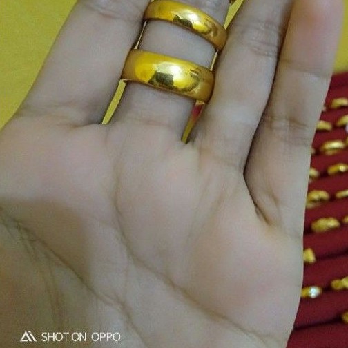 [BAYAR DITEMPAT] Cincin polos lapis emas 24 5 gram 10 gram Lapis emas asli 24k