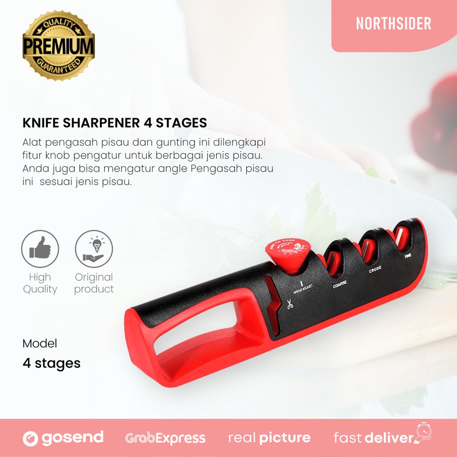 ALAT PENGASAH PISAU - GUNTING | KNIFE SHARPENER 4 STAGES ADJUSTABLE