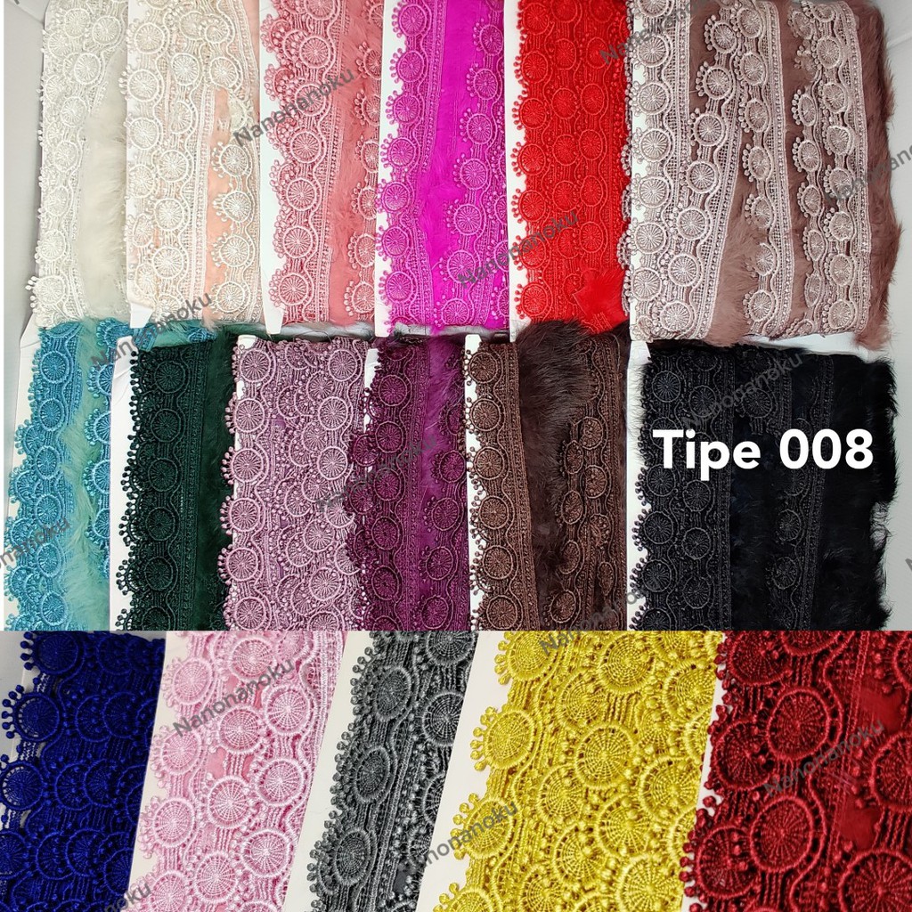 [Per Papan] Renda Bordir 008 Bulu Baju Jahit Aplikasi