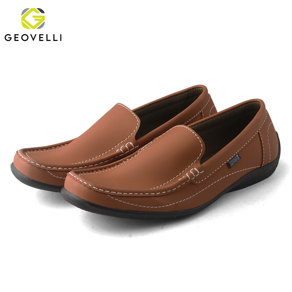 GEOVELLI STORE | Sepatu Kasual Pria Slip on Model Santai Gvl-1974 Tan - Sepatu Loafors