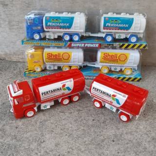 Mainan mobil truck gandeng minyak  edukatif anak truk  tanki  