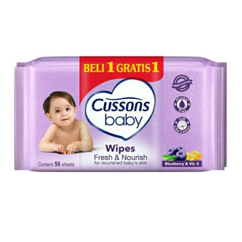 CUSSONS BABY Wipes Fresh &amp; Nourish 45's Buy 1 Get 1