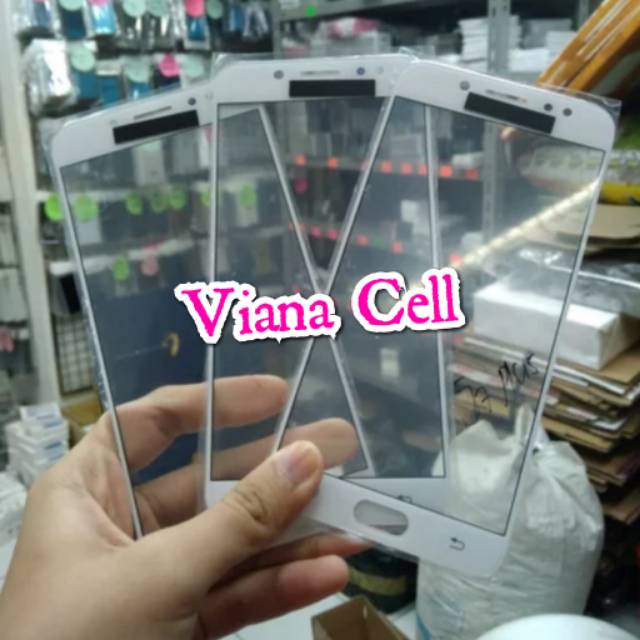 KACA LCD KACA DEPAN TOUCHSCREEN GORILLA GLASS SAMSUNG J7 PLUS C710 C710F ORI PUTIH