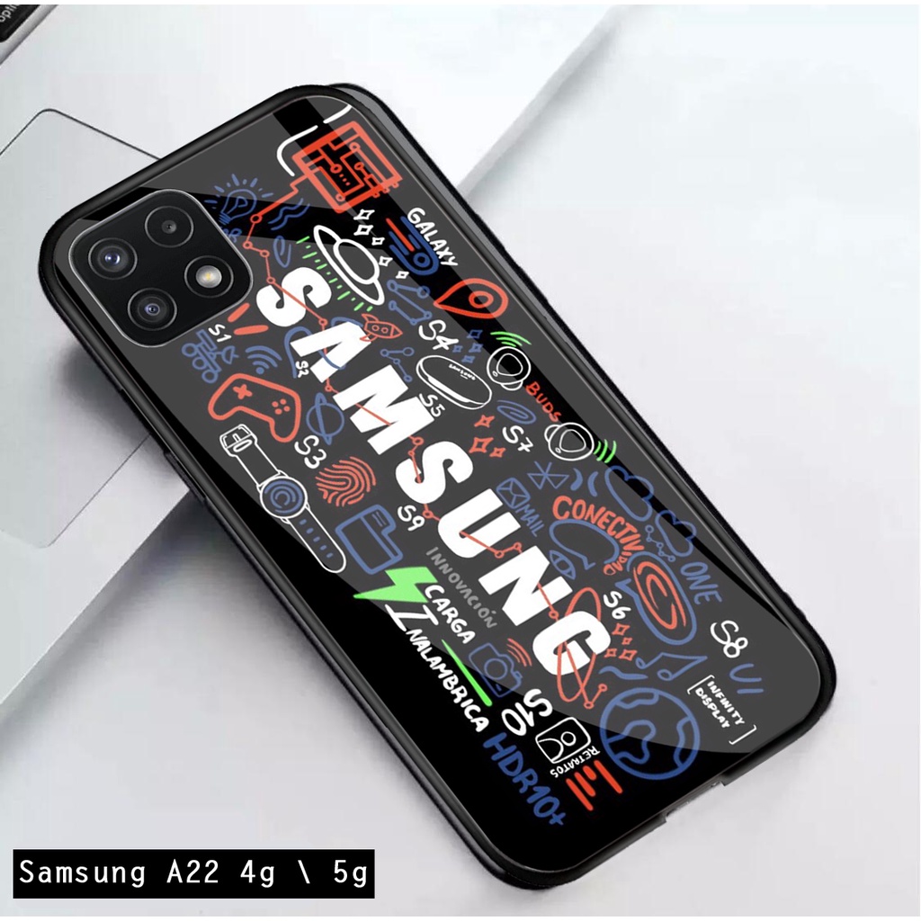 (SC17) Softcase Glass Kaca Samsung A22 4G - Kesing Hp - Softcase Glass Hp Samsung A22 4G - Softcase 