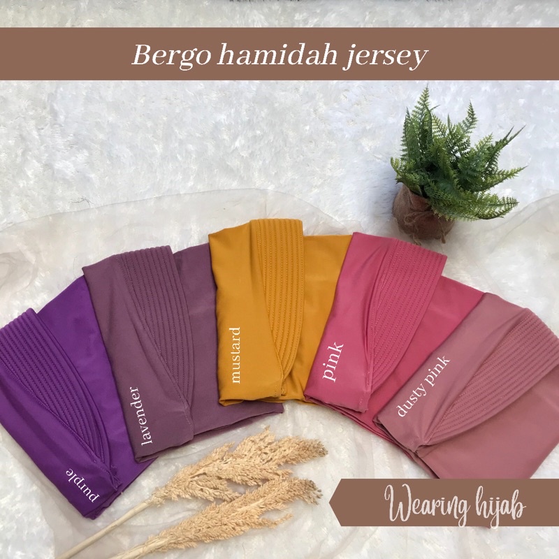 Bergo Hamidah Hijab Instan SPANDEK JERSEY UKURAN L