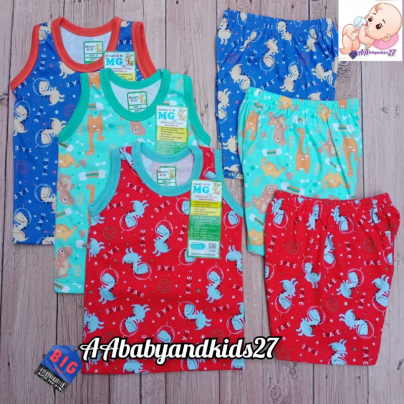 TERBARU!!!MOMS GIFT 3Pasang Setelan Baju Bayi Lengan Kutung Celana Dengan Tempat Pampers S M L XL