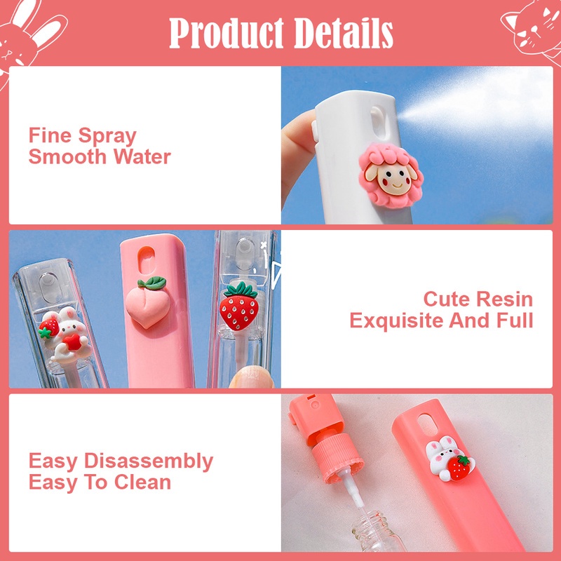 Botol Spray Mini Transparan Motif Kartun 3D Untuk Travel