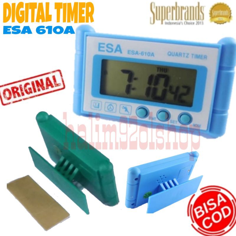 Jam Mini Mobil ESA 610A Jam Timer Digital Mobil