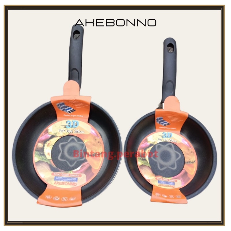 AKEBONNO 3D SMART Fry Pan Anti Lengket 20-24 cm / Wajan Teflon Anti lengket Tanpa Minyak / Wok Pan T