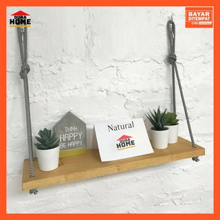  Rak  Dinding Gantung Minimalis 1 Susun  Kayu  Natural 