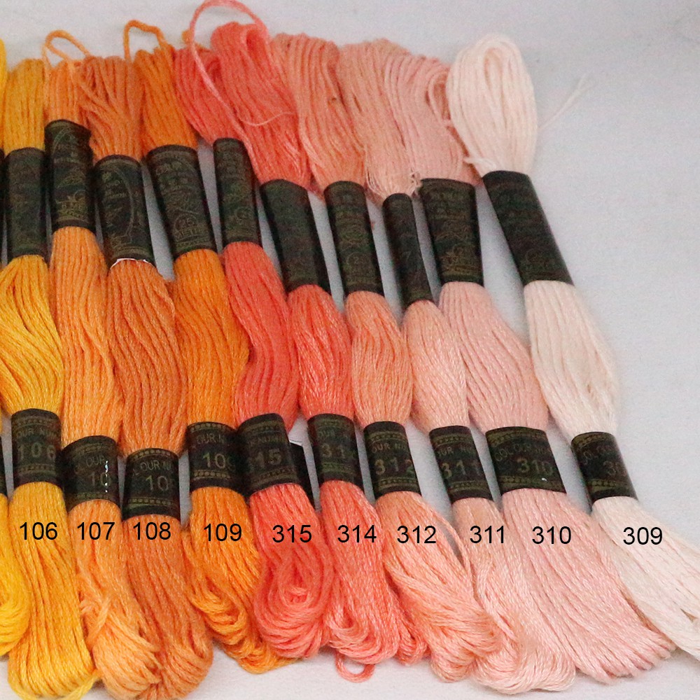 KATALOG - Benang Rajut Sulam / Embroidery Thread Merk Rose - Kuning, Orange, Salem