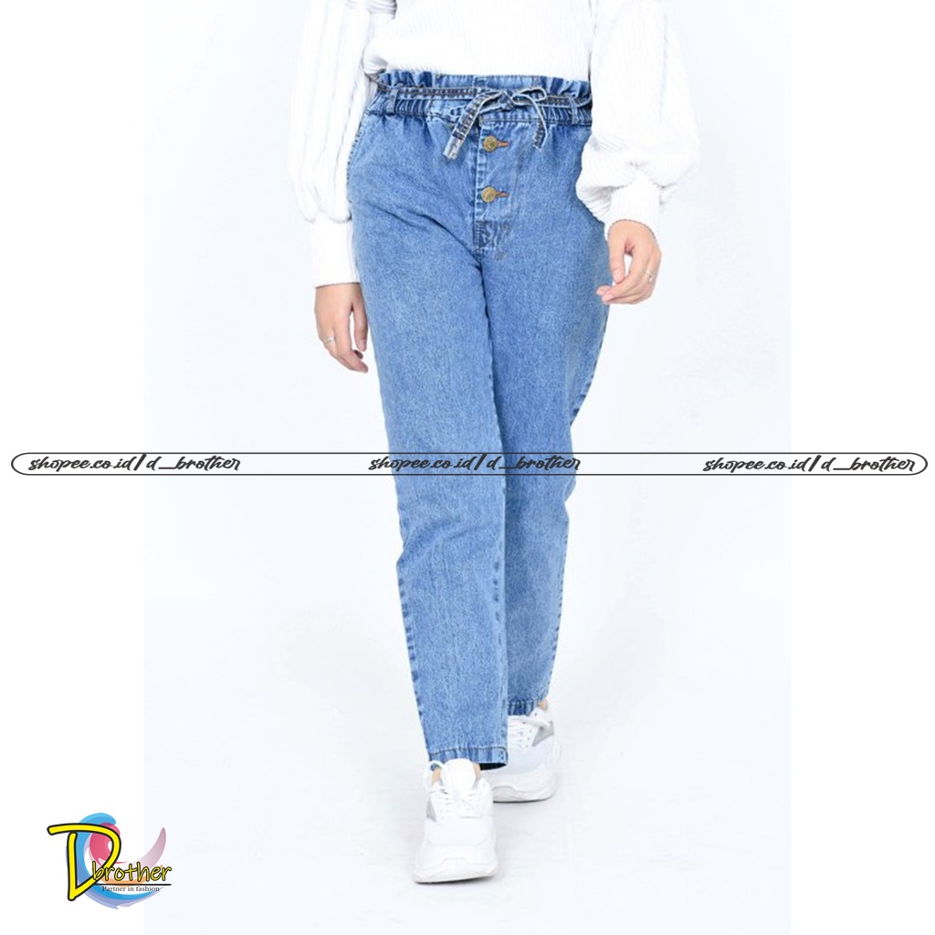 DIFA JEANS SNOWY BAGGY JEANS KANCING 3 BOYFRIENDS WANITA // BAGGY KANCING TALI