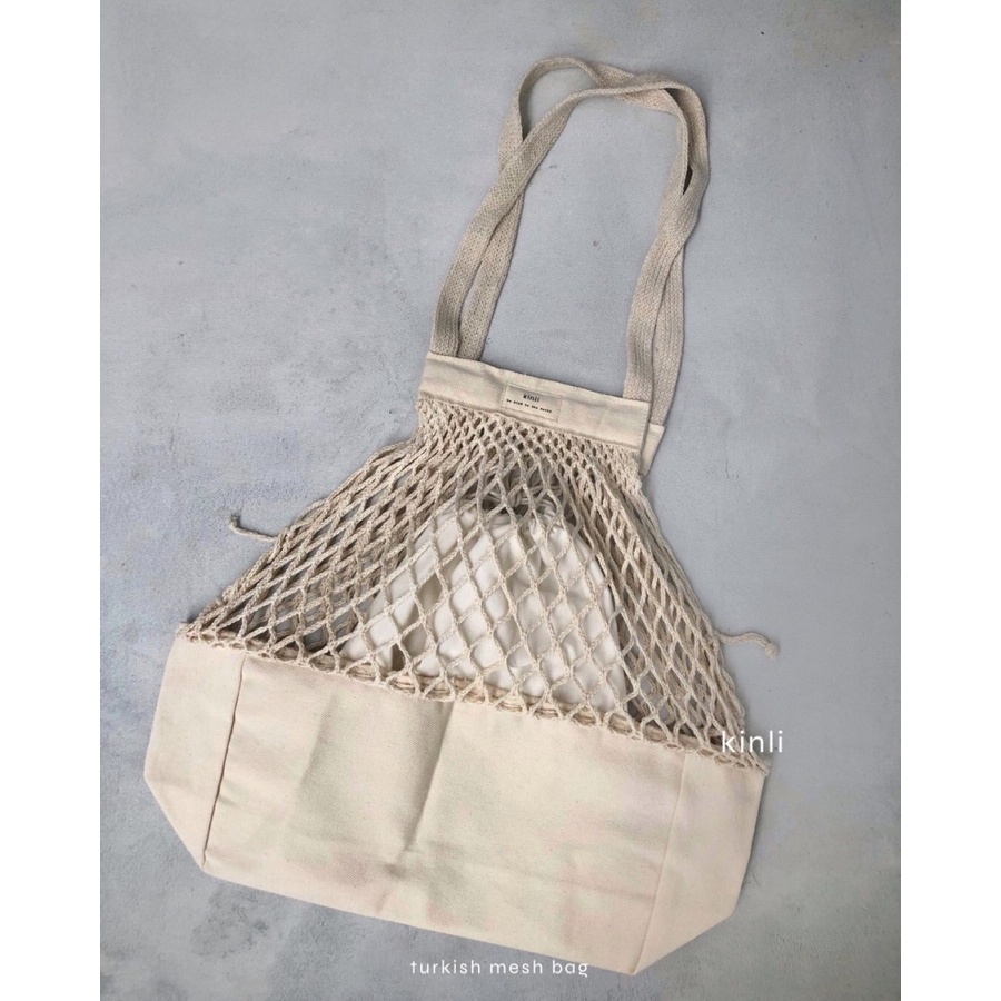 turkish grocery linen mesh bag reusable sustainable canvas bag