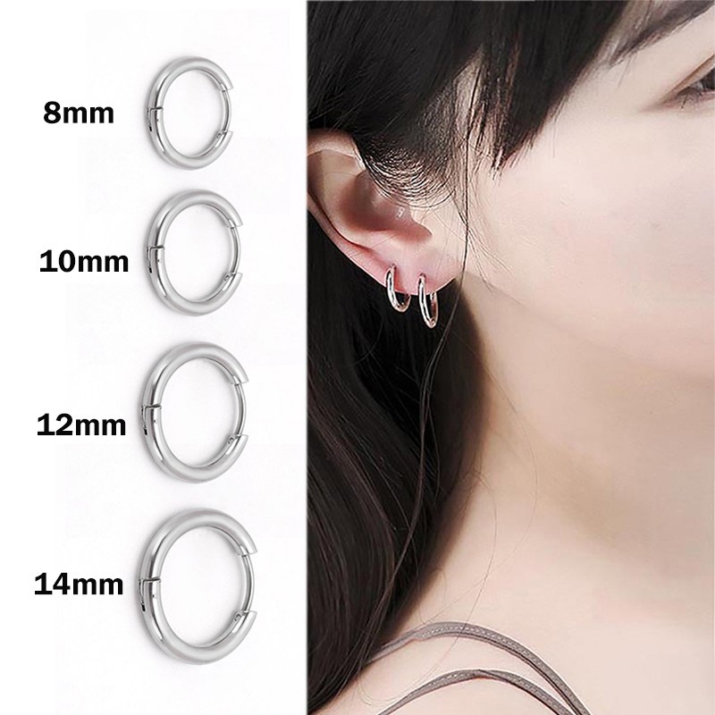 Anting Perempuan Sederhana Fashion Korea (1pcs) Bahan Stainless Steel Tidak Luntur Anting Unisex Anting