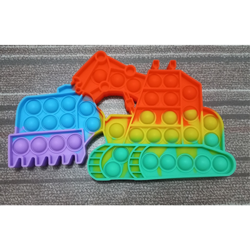 Pop It Jumbo FIDGET TOY Mainan Anak Karakter BTS Rainbow Ukuran 20 cm-1