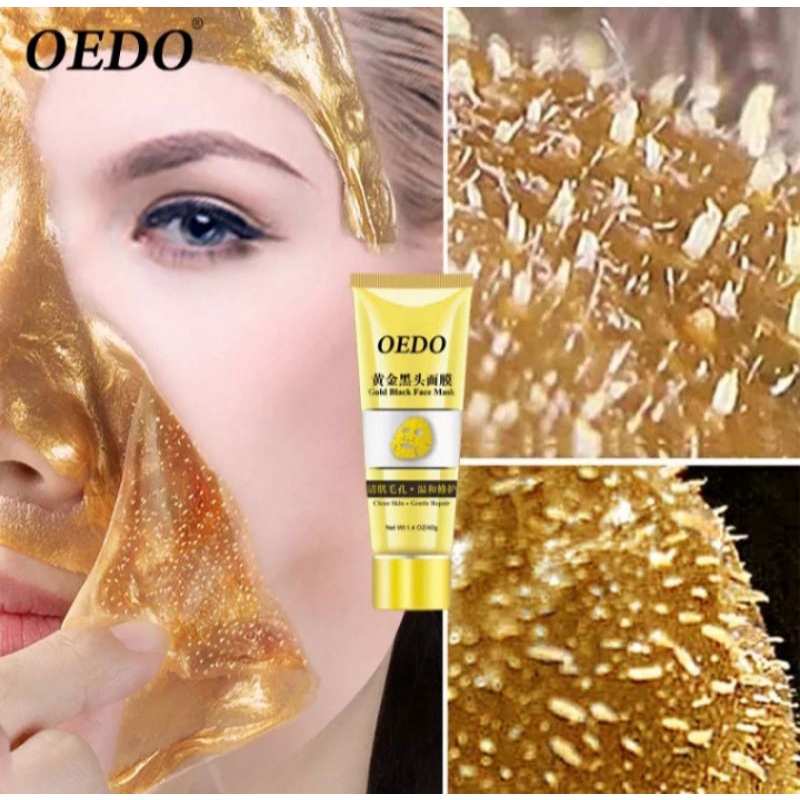 OEDO GOLD BLACK FACE MASK | MASKER EMAS PENGHILANG KOMEDO, BLACKHEAD, PORI BESAR, KULIT KASAR