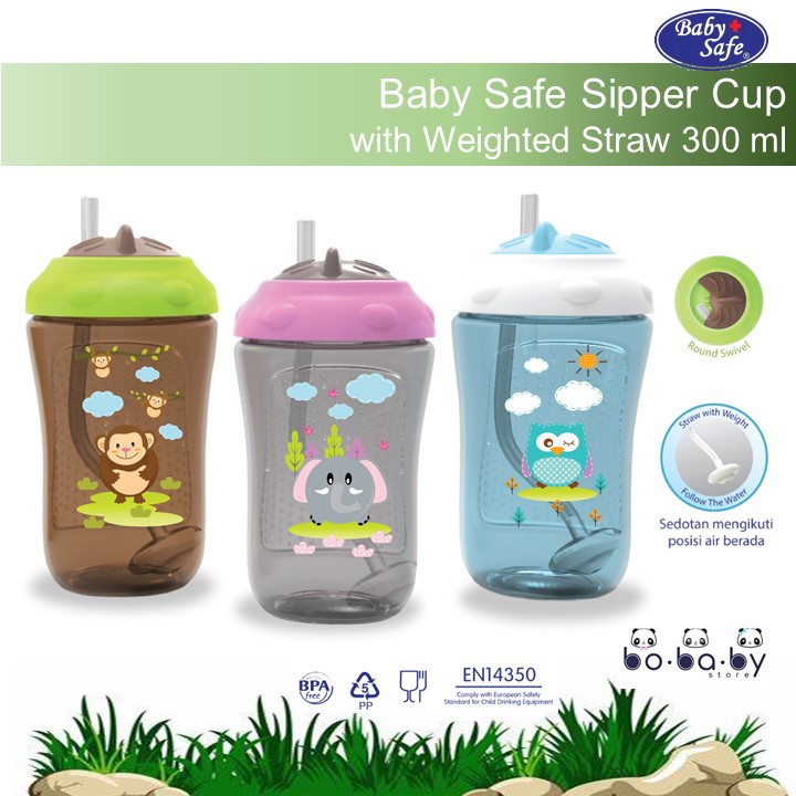 Babysafe Cup with Weighted Straw / Baby Safe Botol Minum dengan Sedotan Pemberat (FS405)