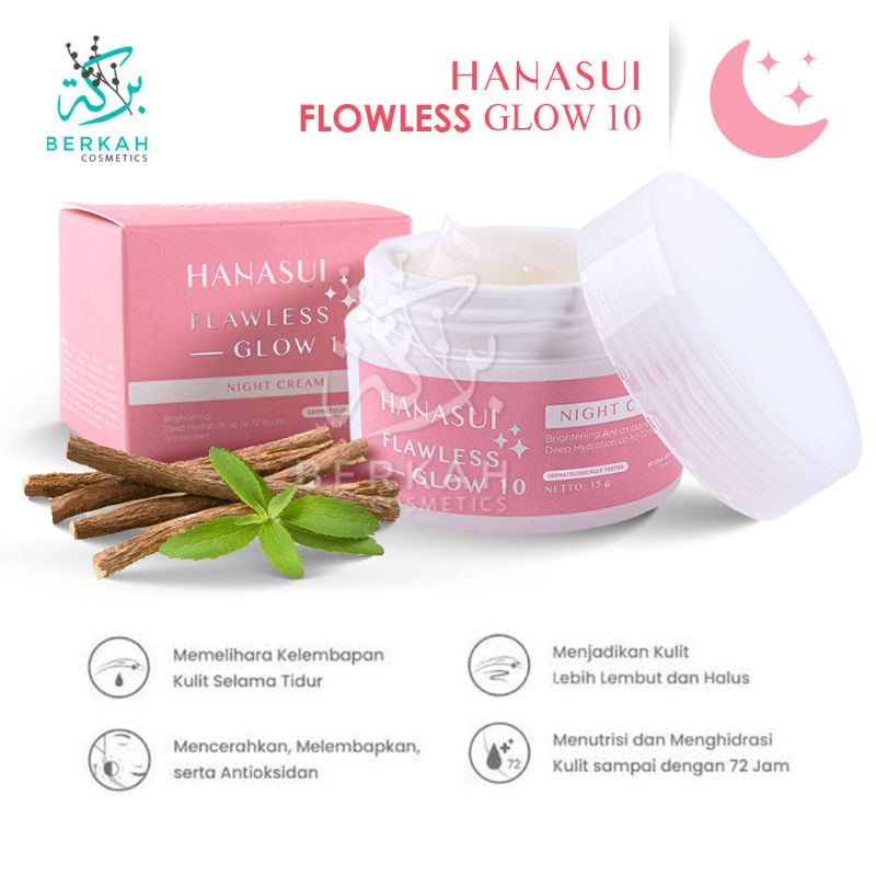 Hanasui Flowless Glow 10 Night Cream 15gr