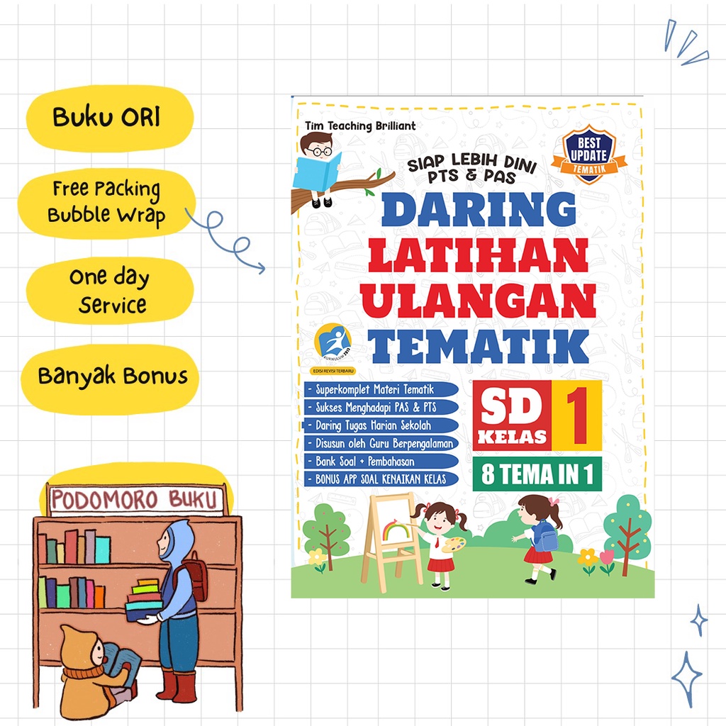 DISKON 1.1  TEMATIK SD KELAS 1 - DARING LATIHAN ULANGAN TEMATIK