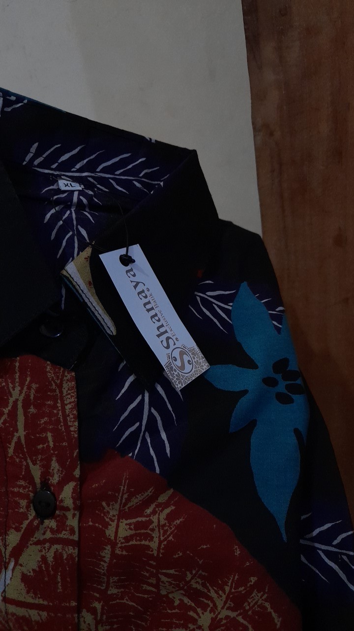 Shanaya Batik Tunik Ladies Willow Pakai Krah Kancing Full