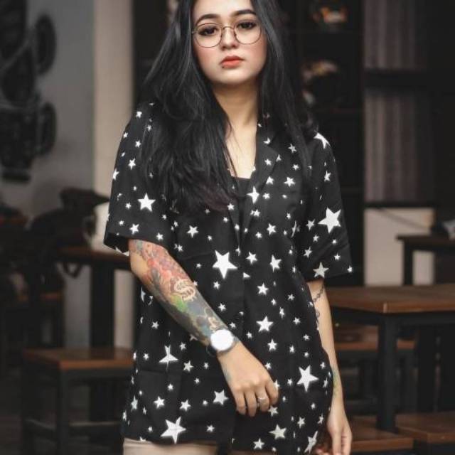 KEMEJA KERAH / KEMEJA KERAH PIAMA WANITA / KEMEJA KERAH RAYON PRINTING / KEMEJA WANITA PIAMA