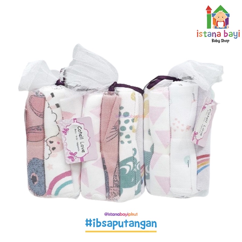 Catell Love Sapu Tangan 8in1 Boy &amp; Girl  / WASH CLOTH / SAPUTANGAN / WASHCLOTH