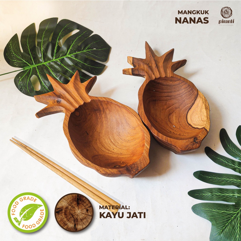 PIRANTI SOUVENIR MANGKOK MANGKUK KAYU MAKAN MIE RAMEN SUP LUCU MURAH BESAR KECIL SET