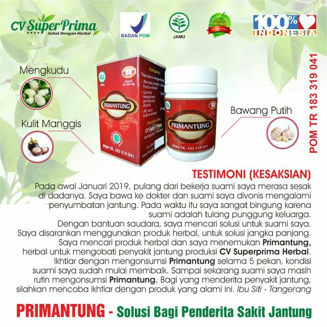 Obat jantung/obat herbal jantung/PRIMANTUNG POM TR