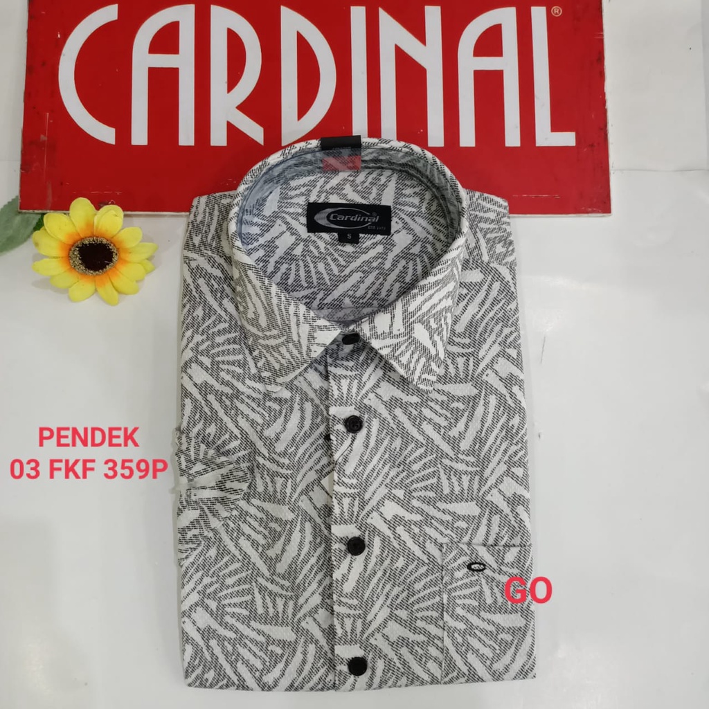 gof S CARDINAL KEMEJA BATIK FORMAL Pakaian Pria Atasan Kemeja Hem Slimfit Lengan Pendek Bagus