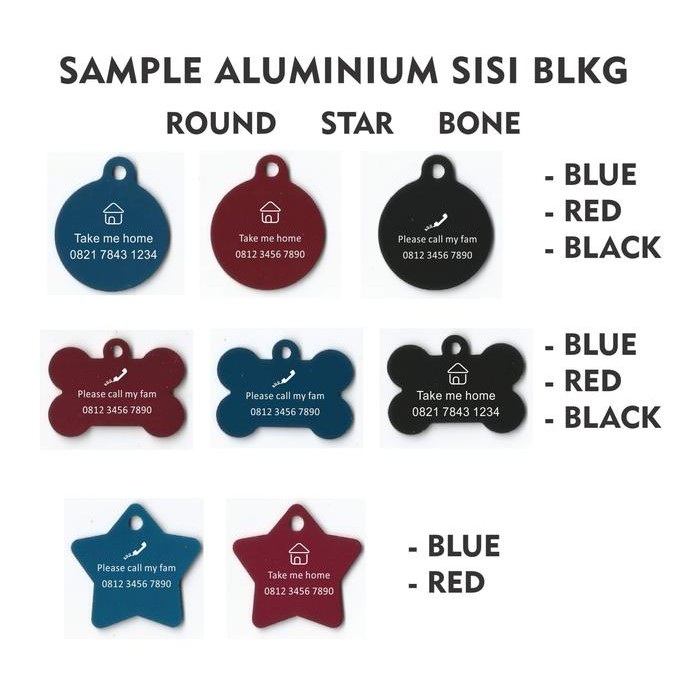 

14.84Ftgrdujh- Dog Tag / Name Tag Aluminium 2 Sisi Round Shape -Toko-Boneka.