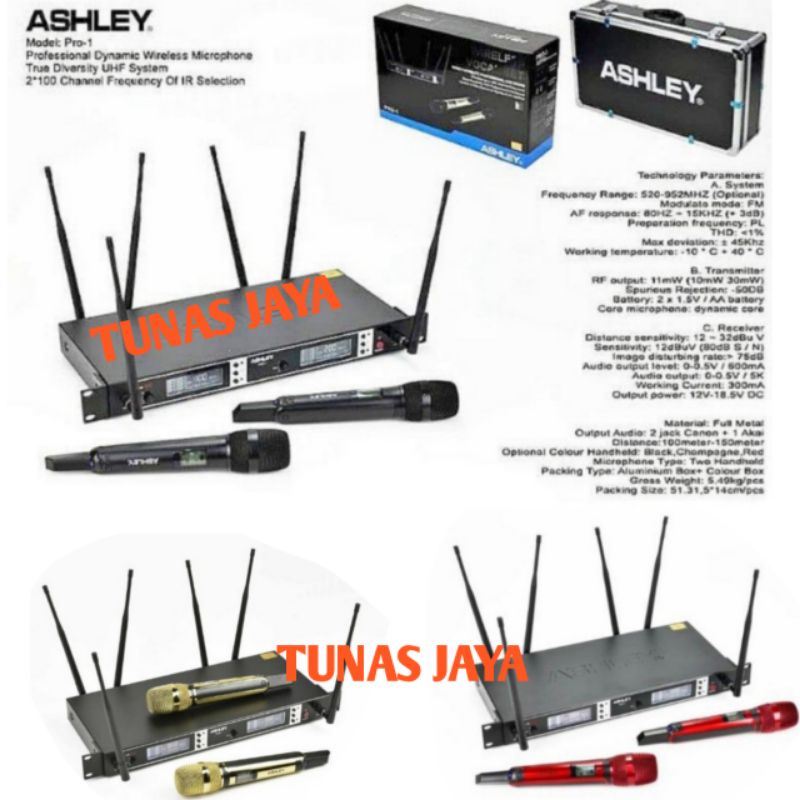 MIC WIRELESS ASHLEY PRO1 ASHLEY PRO-1 MULTI CHANNEL UHF ASHLEY PRO1