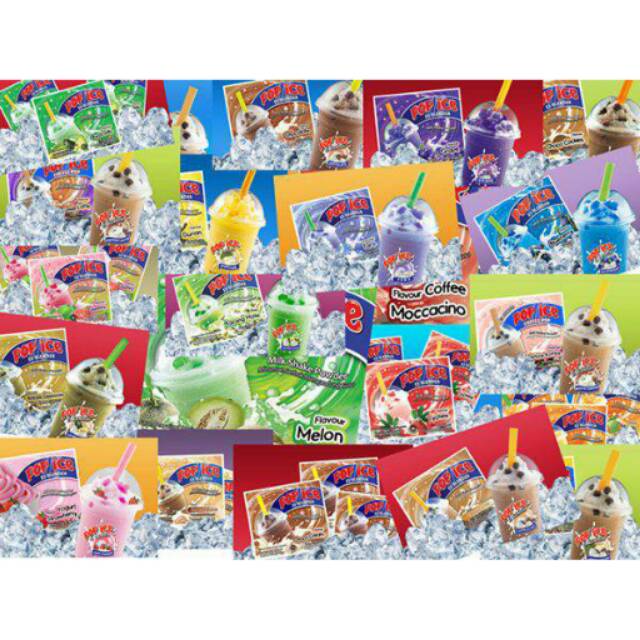 Pop Ice Bubuk Minuman Blender Aneka Rasa Renceng (Isi 10 pcs)
